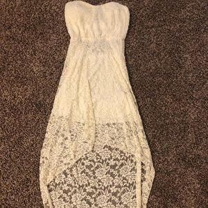 White lace dress with keyhole back.